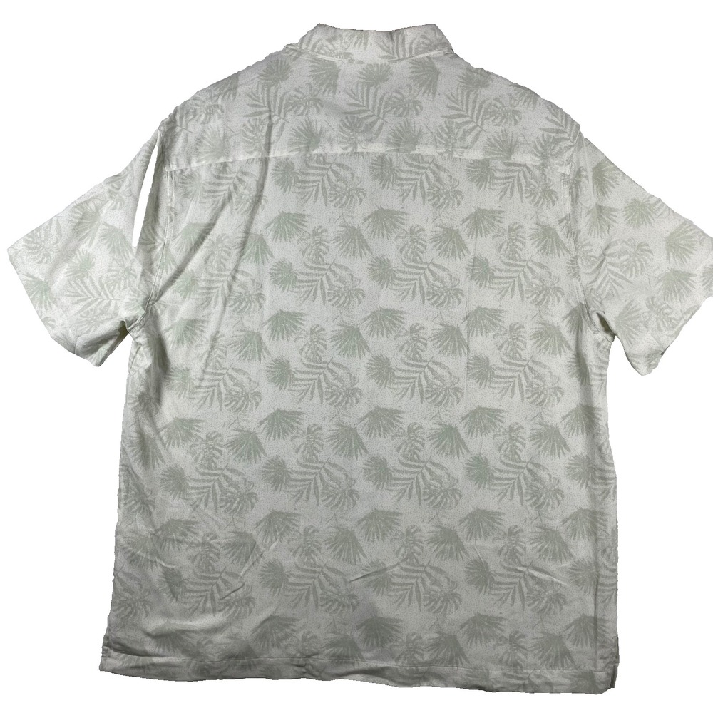 Nat Nast Luxury Men Tropical Leaf Print Silk Cotton Short Sleeve button up shirt - Picture 5 of 5